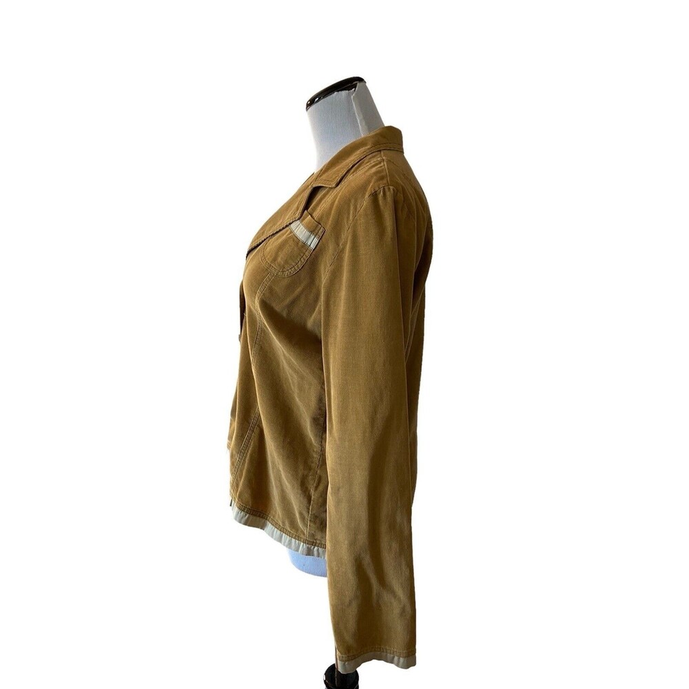 Vintage Y2K Solitaire Women's Corduroy Blazer Size M Camel Academia Indie Sleaze - Picture 3 of 12